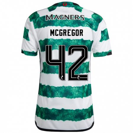 Kandiny Niño Camiseta Callum Mcgregor #42 Verde 1ª Equipación 2023/24 La Camisa Chile