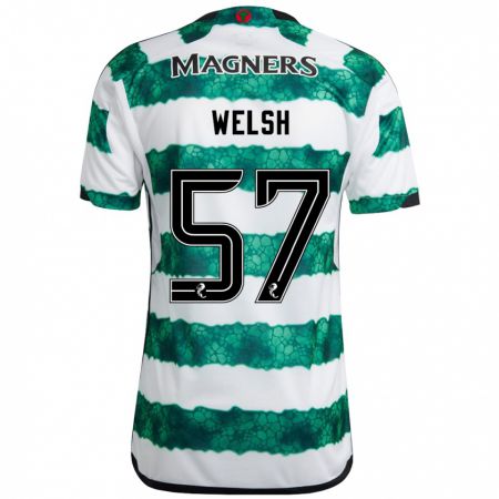Kandiny Niño Camiseta Stephen Welsh #57 Verde 1ª Equipación 2023/24 La Camisa Chile