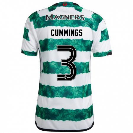 Kandiny Niño Camiseta Sydney Cummings #3 Verde 1ª Equipación 2023/24 La Camisa Chile