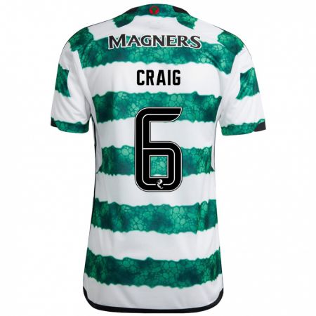 Kandiny Niño Camiseta Chloe Craig #6 Verde 1ª Equipación 2023/24 La Camisa Chile