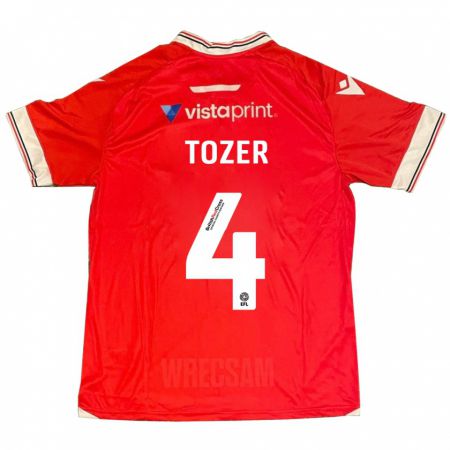 Kandiny Niño Camiseta Ben Tozer #4 Rojo 1ª Equipación 2023/24 La Camisa Chile