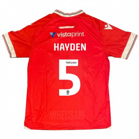 Kandiny Niño Camiseta Aaron Hayden #5 Rojo 1ª Equipación 2023/24 La Camisa Chile