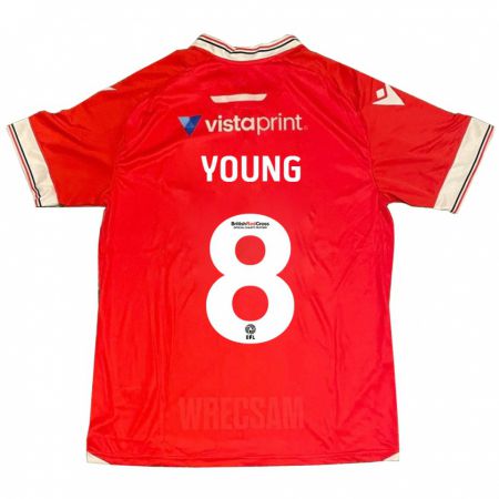 Kandiny Niño Camiseta Luke Young #8 Rojo 1ª Equipación 2023/24 La Camisa Chile
