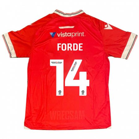 Kandiny Niño Camiseta Anthony Forde #14 Rojo 1ª Equipación 2023/24 La Camisa Chile