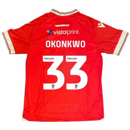 Kandiny Niño Camiseta Arthur Okonkwo #33 Rojo 1ª Equipación 2023/24 La Camisa Chile