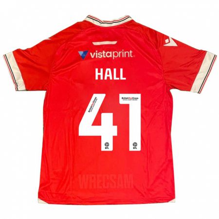 Kandiny Niño Camiseta Liam Hall #41 Rojo 1ª Equipación 2023/24 La Camisa Chile