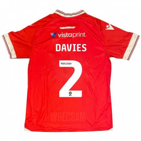 Kandiny Niño Camiseta Phoebe Davies #2 Rojo 1ª Equipación 2023/24 La Camisa Chile