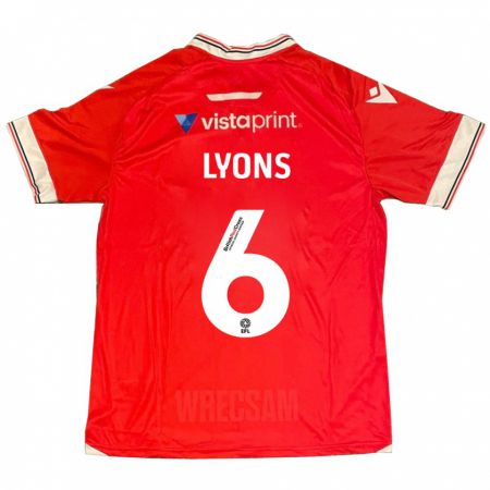 Kandiny Niño Camiseta Lauryn Lyons #6 Rojo 1ª Equipación 2023/24 La Camisa Chile