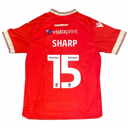 Kandiny Niño Camiseta Katie Sharp #15 Rojo 1ª Equipación 2023/24 La Camisa Chile