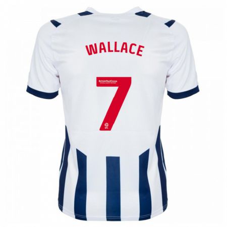 Kandiny Niño Camiseta Jed Wallace #7 Blanco 1ª Equipación 2023/24 La Camisa Chile