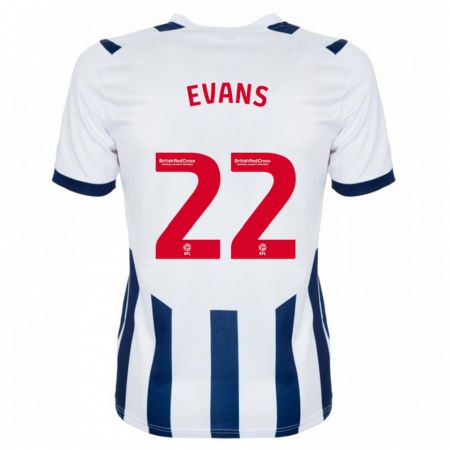 Kandiny Niño Camiseta Kate Evans #22 Blanco 1ª Equipación 2023/24 La Camisa Chile