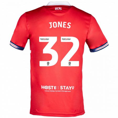 Kandiny Niño Camiseta Jamie Jones #32 Rojo 1ª Equipación 2023/24 La Camisa Chile