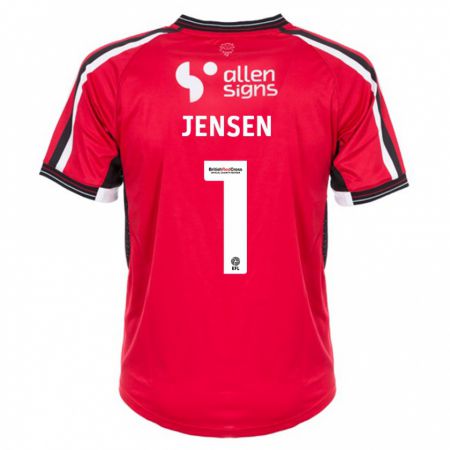 Kandiny Niño Camiseta Lukas Jensen #1 Rojo 1ª Equipación 2023/24 La Camisa Chile