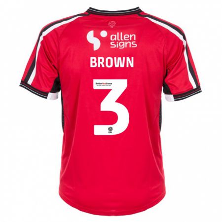 Kandiny Niño Camiseta Jaden Brown #3 Rojo 1ª Equipación 2023/24 La Camisa Chile