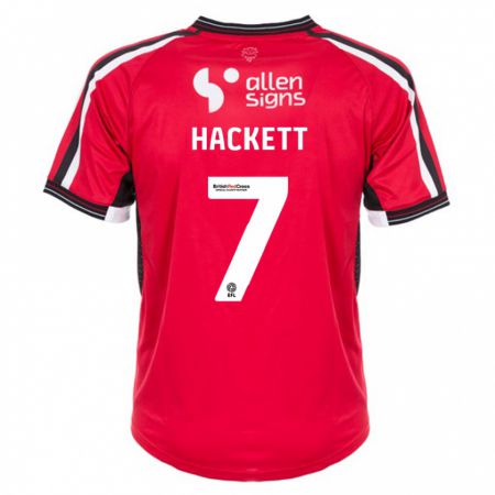 Kandiny Niño Camiseta Reeco Hackett #7 Rojo 1ª Equipación 2023/24 La Camisa Chile