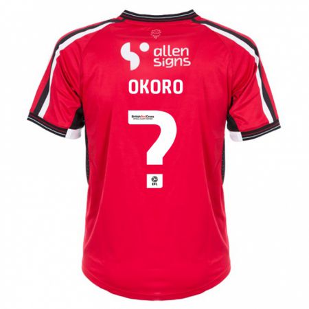 Kandiny Niño Camiseta Zane Okoro #0 Rojo 1ª Equipación 2023/24 La Camisa Chile