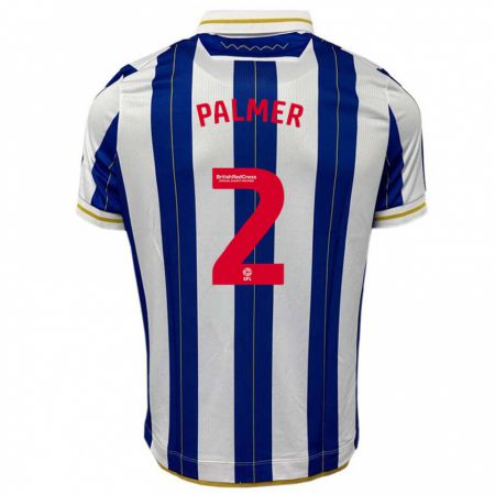 Kandiny Niño Camiseta Liam Palmer #2 Azul Blanco 1ª Equipación 2023/24 La Camisa Chile