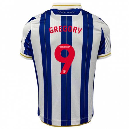 Kandiny Niño Camiseta Lee Gregory #9 Azul Blanco 1ª Equipación 2023/24 La Camisa Chile