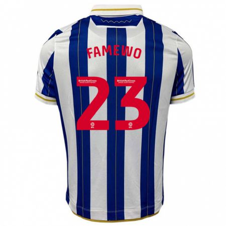 Kandiny Niño Camiseta Akin Famewo #23 Azul Blanco 1ª Equipación 2023/24 La Camisa Chile