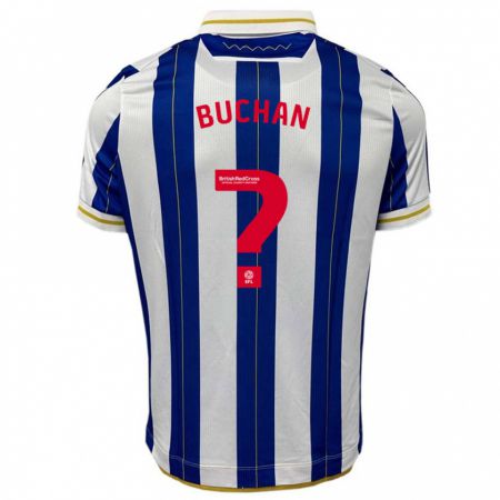 Kandiny Niño Camiseta Jay Buchan #0 Azul Blanco 1ª Equipación 2023/24 La Camisa Chile
