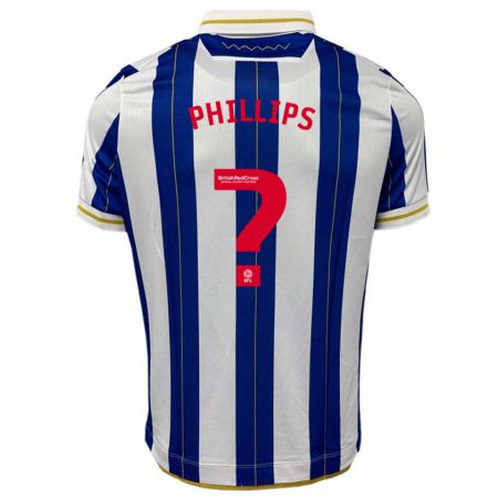 Kandiny Niño Camiseta Jack Phillips #0 Azul Blanco 1ª Equipación 2023/24 La Camisa Chile
