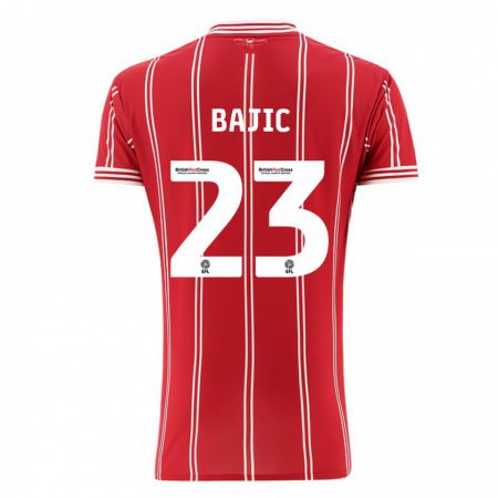 Kandiny Niño Camiseta Stefan Bajic #23 Rojo 1ª Equipación 2023/24 La Camisa Chile