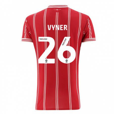 Kandiny Niño Camiseta Zak Vyner #26 Rojo 1ª Equipación 2023/24 La Camisa Chile