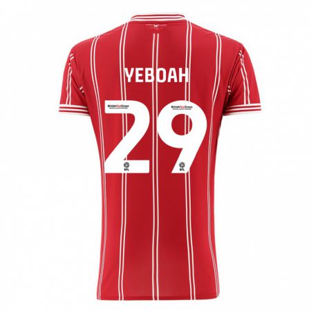 Kandiny Niño Camiseta Ephraim Yeboah #29 Rojo 1ª Equipación 2023/24 La Camisa Chile