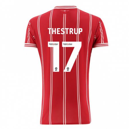 Kandiny Niño Camiseta Amalie Thestrup #17 Rojo 1ª Equipación 2023/24 La Camisa Chile
