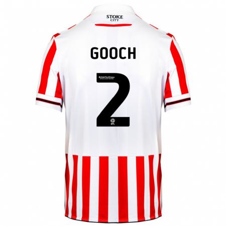 Kandiny Niño Camiseta Lynden Gooch #2 Rojo Blanco 1ª Equipación 2023/24 La Camisa Chile