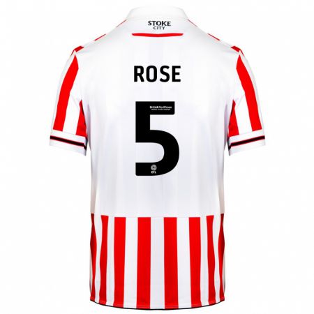 Kandiny Niño Camiseta Michael Rose #5 Rojo Blanco 1ª Equipación 2023/24 La Camisa Chile