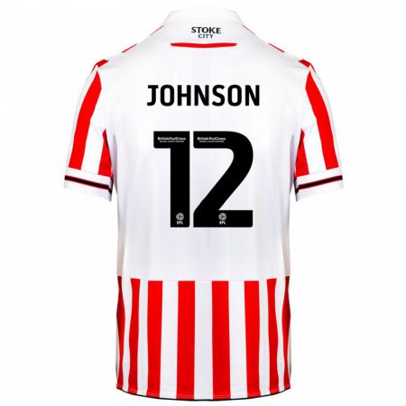 Kandiny Niño Camiseta Daniel Johnson #12 Rojo Blanco 1ª Equipación 2023/24 La Camisa Chile