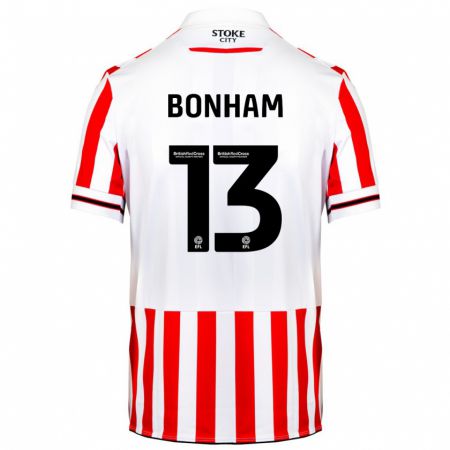 Kandiny Niño Camiseta Jack Bonham #13 Rojo Blanco 1ª Equipación 2023/24 La Camisa Chile