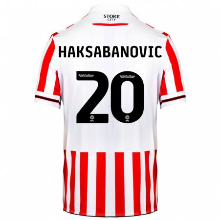 Kandiny Niño Camiseta Sead Hakšabanović #20 Rojo Blanco 1ª Equipación 2023/24 La Camisa Chile