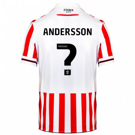 Kandiny Niño Camiseta Edwin Andersson #0 Rojo Blanco 1ª Equipación 2023/24 La Camisa Chile