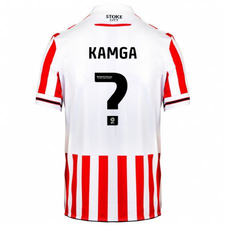 Kandiny Niño Camiseta Ian Kamga #0 Rojo Blanco 1ª Equipación 2023/24 La Camisa Chile