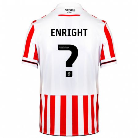 Kandiny Niño Camiseta Luke Enright #0 Rojo Blanco 1ª Equipación 2023/24 La Camisa Chile