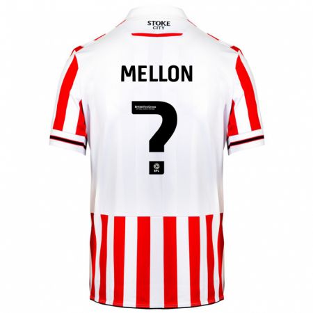 Kandiny Niño Camiseta Luke Mellon #0 Rojo Blanco 1ª Equipación 2023/24 La Camisa Chile
