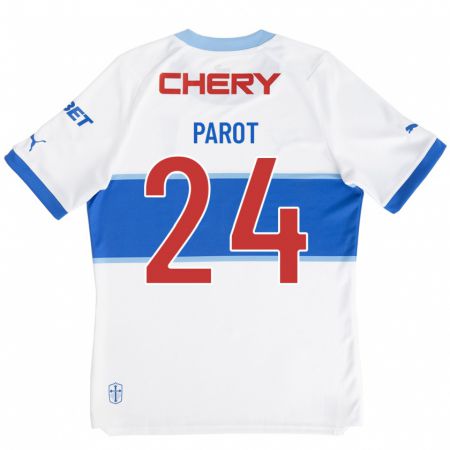 Kandiny Niño Camiseta Alfonso Parot #24 Blanco 1ª Equipación 2023/24 La Camisa Chile