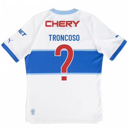 Kandiny Niño Camiseta Leonardo Troncoso #0 Blanco 1ª Equipación 2023/24 La Camisa Chile