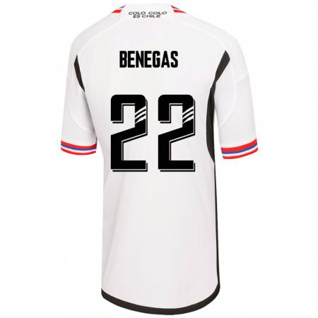 Kandiny Niño Camiseta Leandro Benegas #22 Blanco 1ª Equipación 2023/24 La Camisa Chile