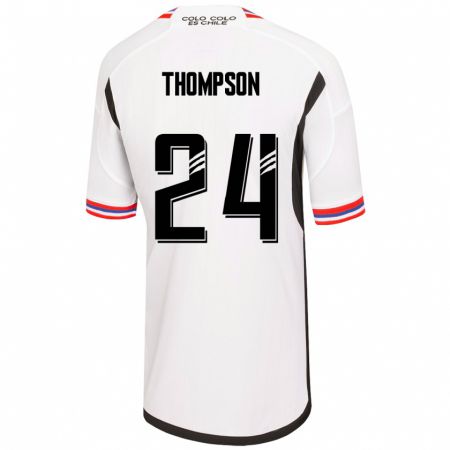 Kandiny Niño Camiseta Jordhy Thompson #24 Blanco 1ª Equipación 2023/24 La Camisa Chile
