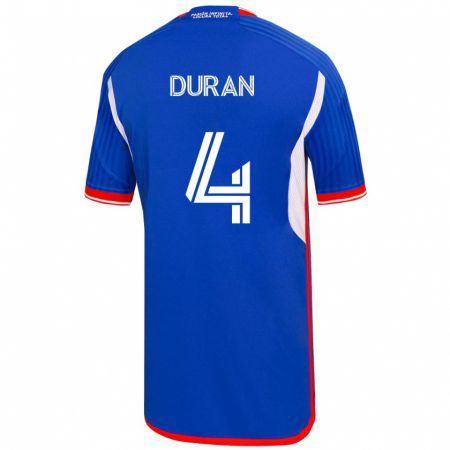 Kandiny Niño Camiseta Ignacia Durán #4 Azul 1ª Equipación 2023/24 La Camisa Chile