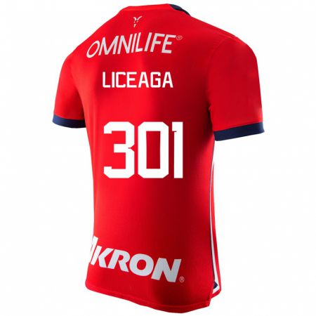 Kandiny Niño Camiseta Juan Liceaga #301 Rojo 1ª Equipación 2023/24 La Camisa Chile