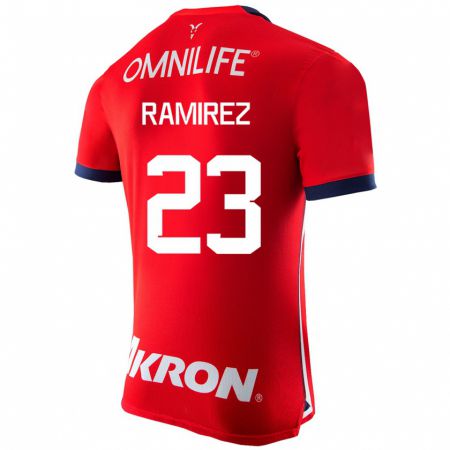 Kandiny Niño Camiseta Alessandra Ramírez #23 Rojo 1ª Equipación 2023/24 La Camisa Chile