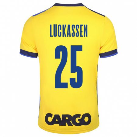 Kandiny Niño Camiseta Derrick Luckassen #25 Amarillo 1ª Equipación 2023/24 La Camisa Chile