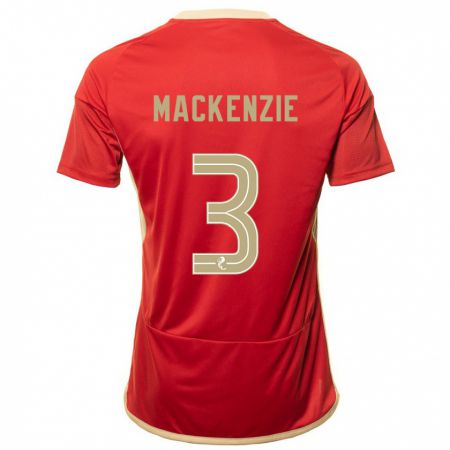 Kandiny Niño Camiseta Jack Mackenzie #3 Rojo 1ª Equipación 2023/24 La Camisa Chile