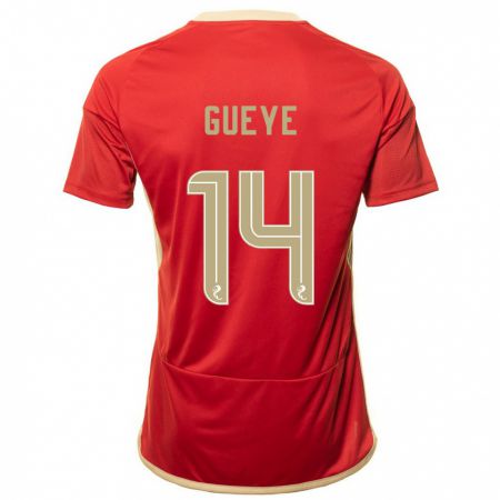Kandiny Niño Camiseta Pape Habib Gueye #14 Rojo 1ª Equipación 2023/24 La Camisa Chile
