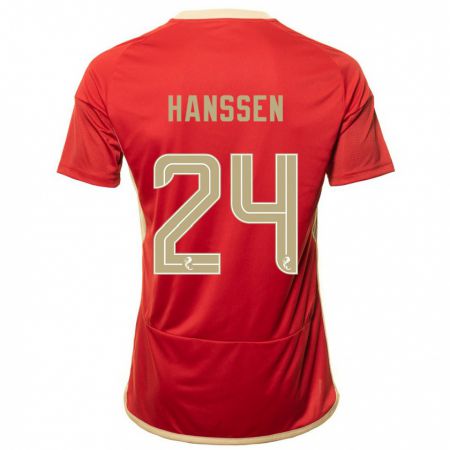 Kandiny Niño Camiseta Nadine Hanssen #24 Rojo 1ª Equipación 2023/24 La Camisa Chile