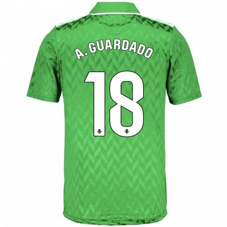 Kandiny Niño Camiseta Andrés Guardado #18 Verde 2ª Equipación 2023/24 La Camisa Chile